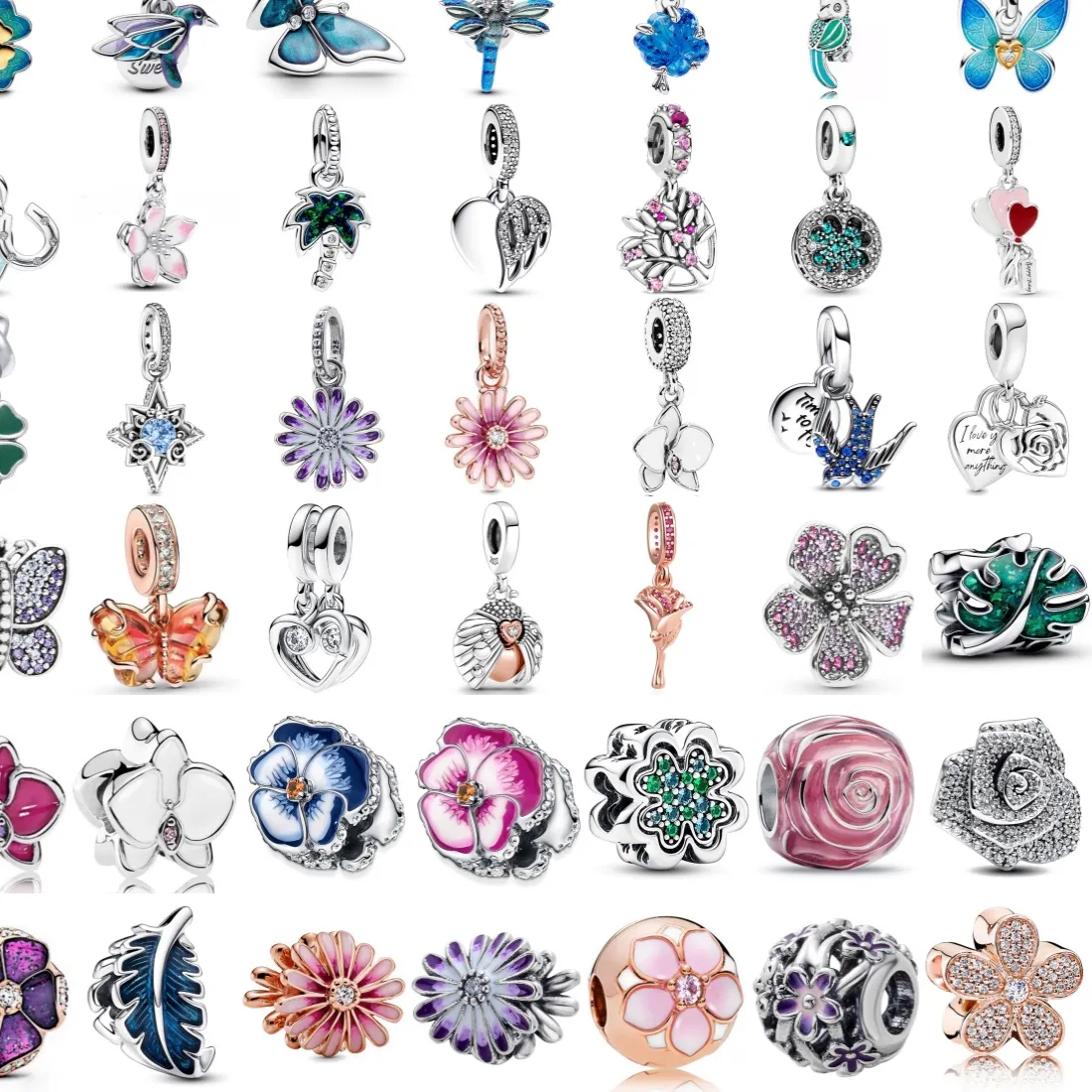 Authentic Best 925 Silver Coconut Butterfly Rose Daisy Leaf Charm Bead Fit for Original Bracelet Necklace DIY Women's Jewelry Accessories