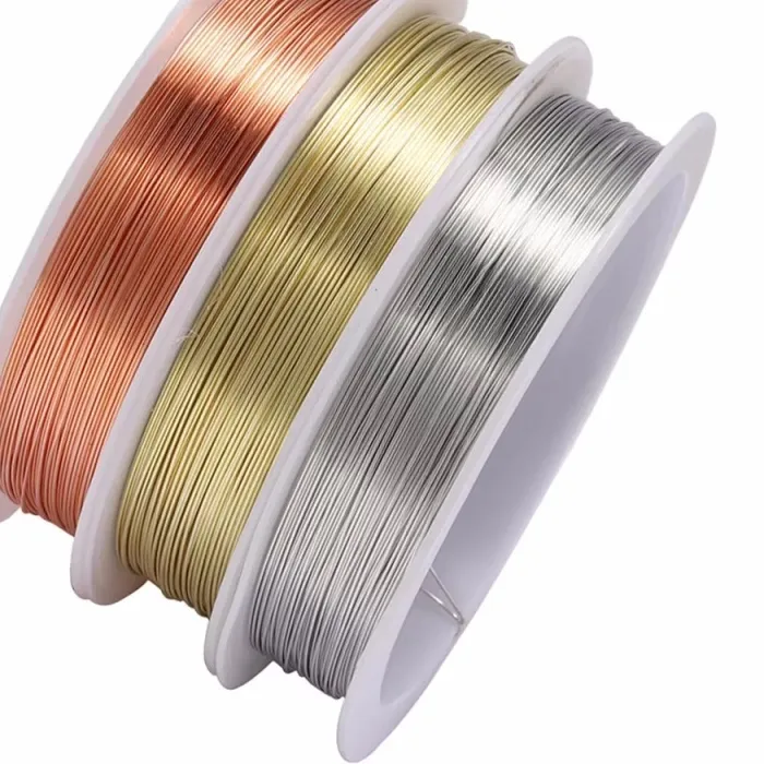 Authentic 1 Roll 0.2/0.3/0.4/ 0.5/ 0.6/0.8mm Sturdy Copper Wire DIY Beading Wire Bracelet Necklace Jewelry Making Accessories Cords Thread