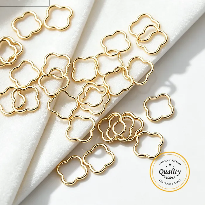 Authentic 10mm Four-Leaf Clover Jump Ring 925 Sterling Silver Jewelry Making Pendant Connectors 0.81mm Wire for Craft Supplies