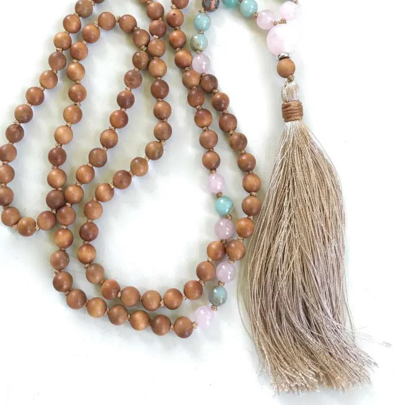 Authentic Sacred Harmony: 108 Mala Beads Necklace for Calm and Love