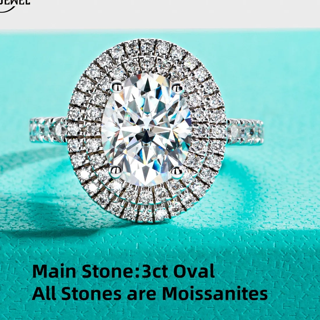 Authentic The Radiant Halo Moissanite Ring of Eternal Devotion