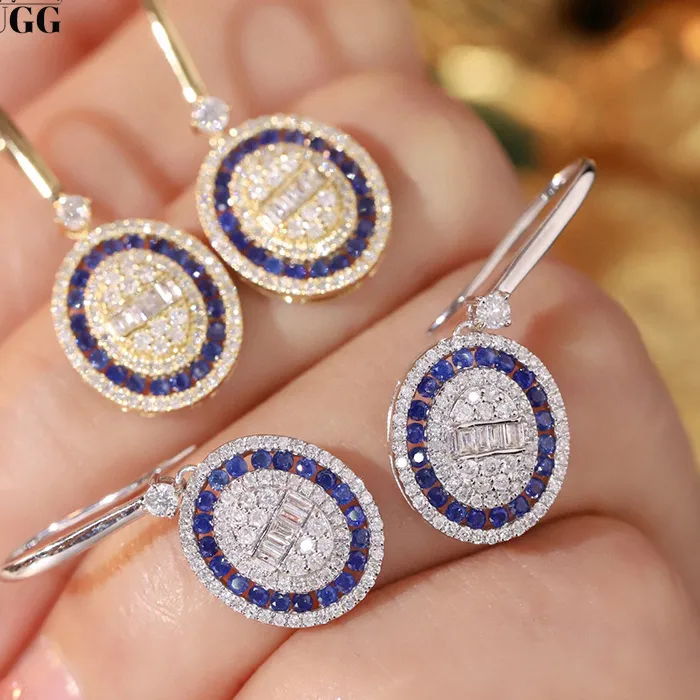 Authentic Celestial Crown Sapphire and Diamond Sanctified Talismanic Earrings