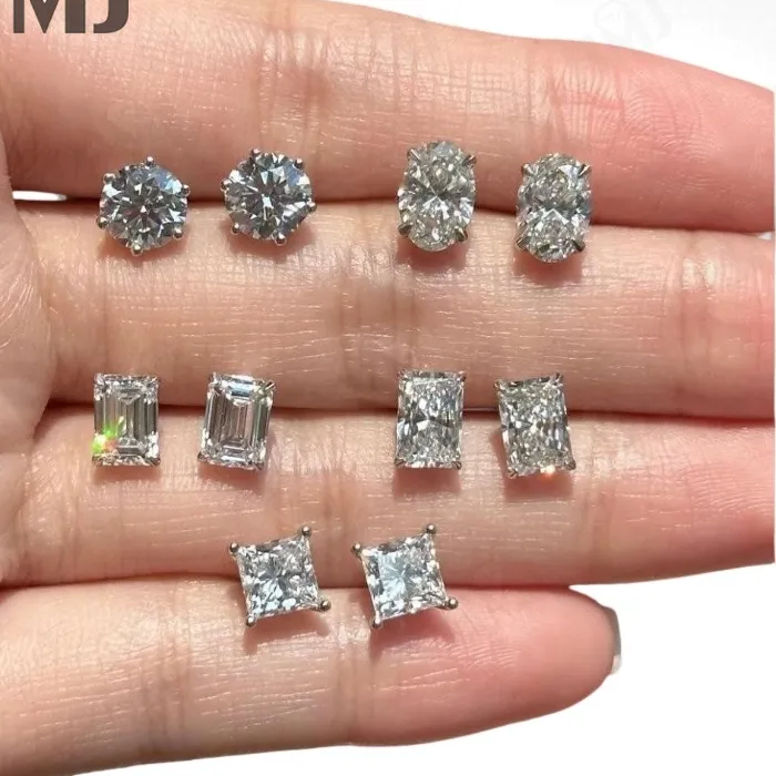 Authentic Celestial Geometry: The Radiant Moissanite Studs
