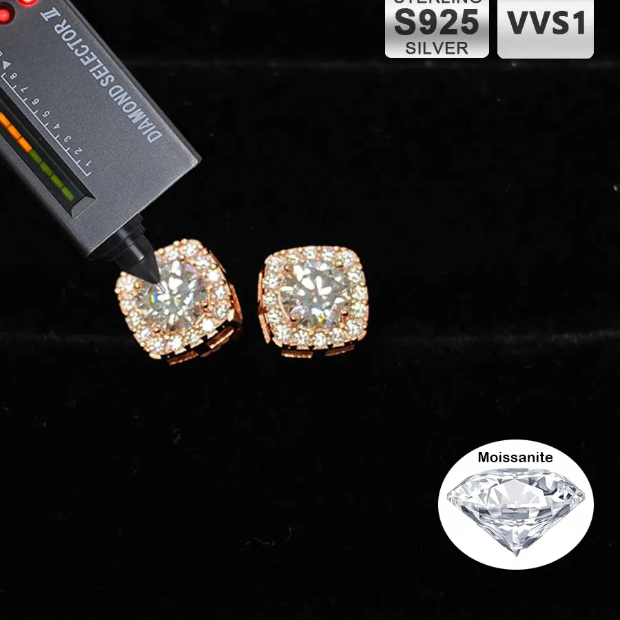 Authentic Ethereal Splendor: VVS Moissanite Earrings Embodied with Sterling Silver Radiance