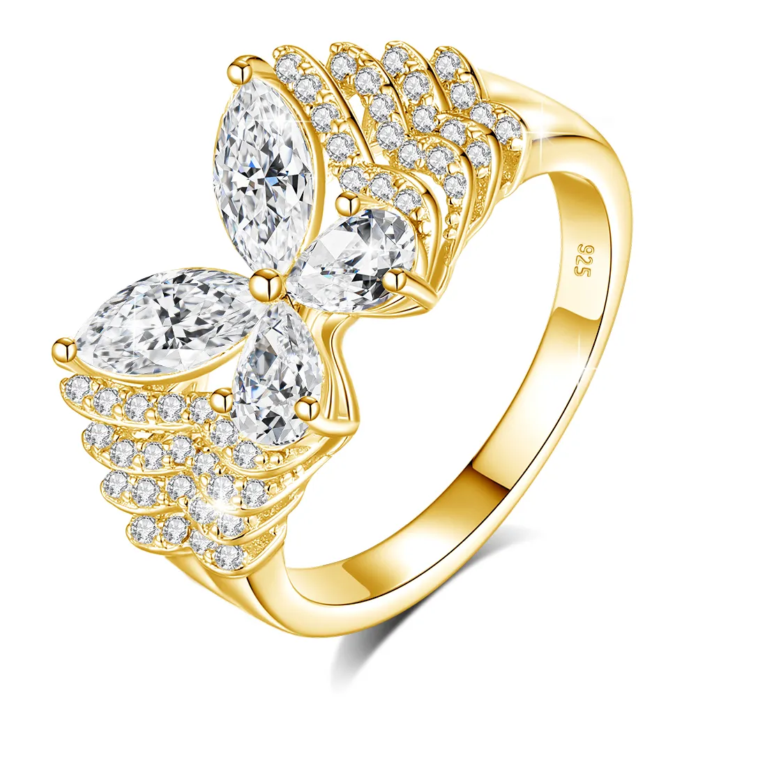 Authentic Wings Of The Eternal Garden The Butterfly Moissanite Silver Band