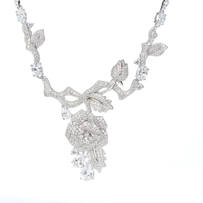 Authentic Whispers of the Rose Garden - Ethereal Zircon and 925 Silver Romantic Talisman