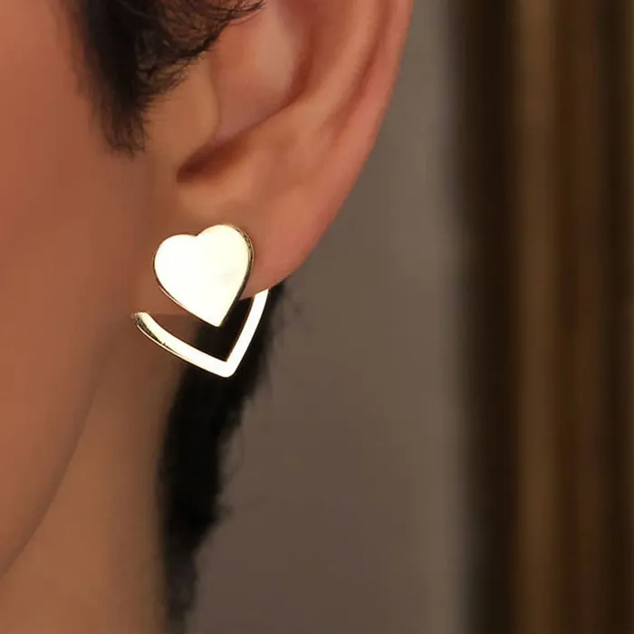 Authentic Heart Of The Veil Sterling Silver Hollow Heart Studs Of Devotion