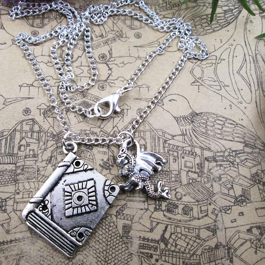 Authentic TV Series Dragon Magic Book Witch Personalized DIY Charm Necklace Unique Handmade Jewelry for Her Custom Trendy Design