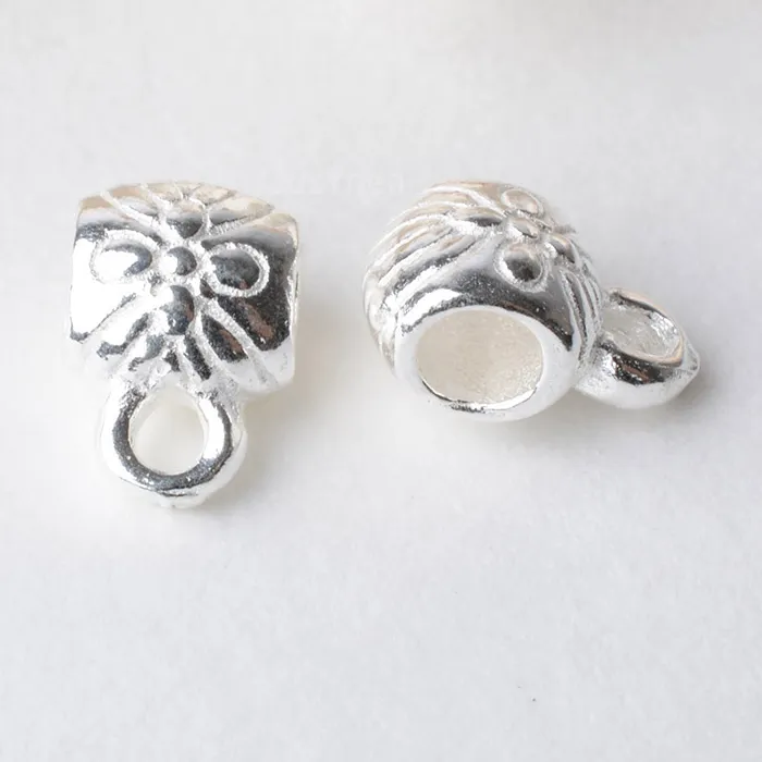 Authentic solid 925 sterling silver Tube Spacer Bead Connector with Closed Jump Ring, rondel spacer bead charms for necklace
