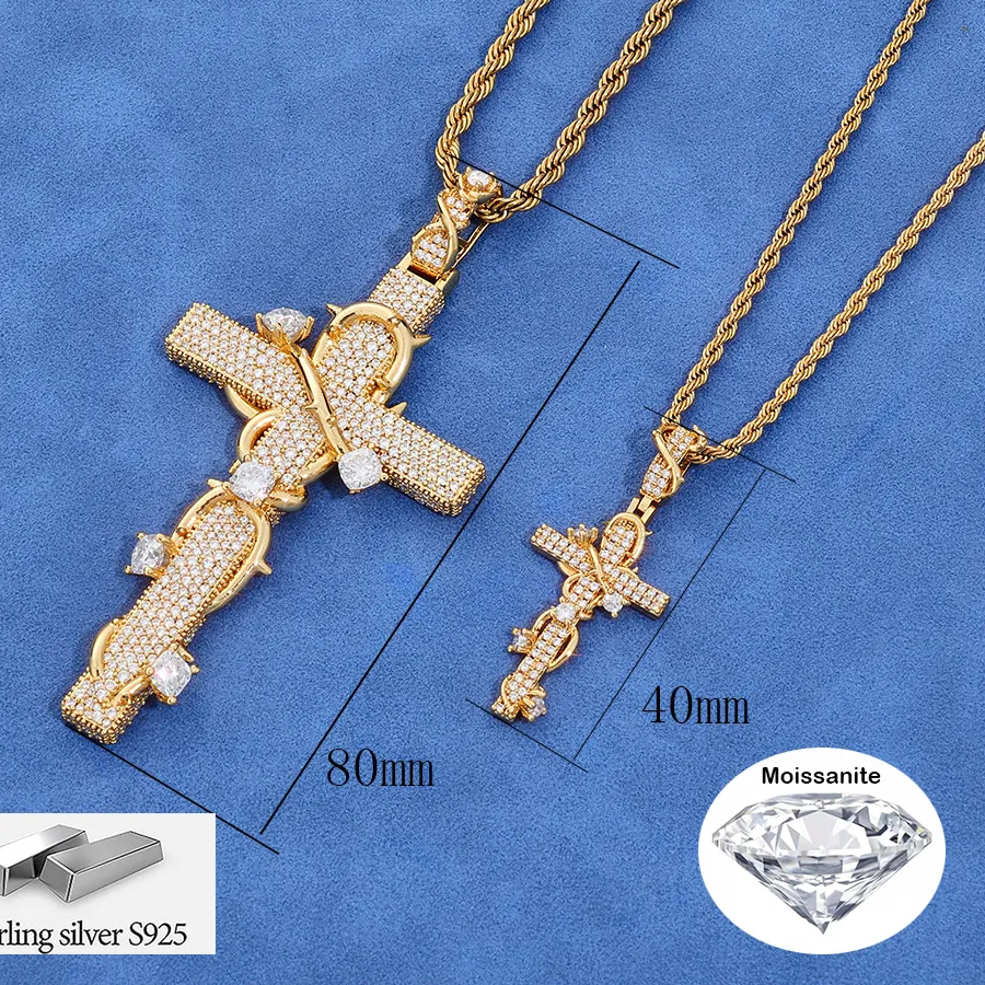 Authentic The Sanctified Thorn Cross of Eternal Radiance - Moissanite Sterling Silver Talisman