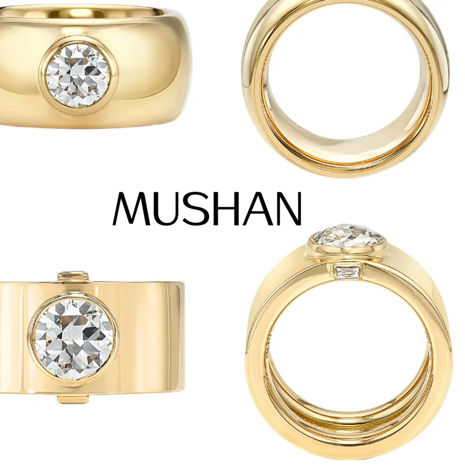 Mushan Custom Jewelry 925 Sterling Silver Ring Moissanite D Color Vvs 925 Sterling Silver Rings Diamond Accessories
