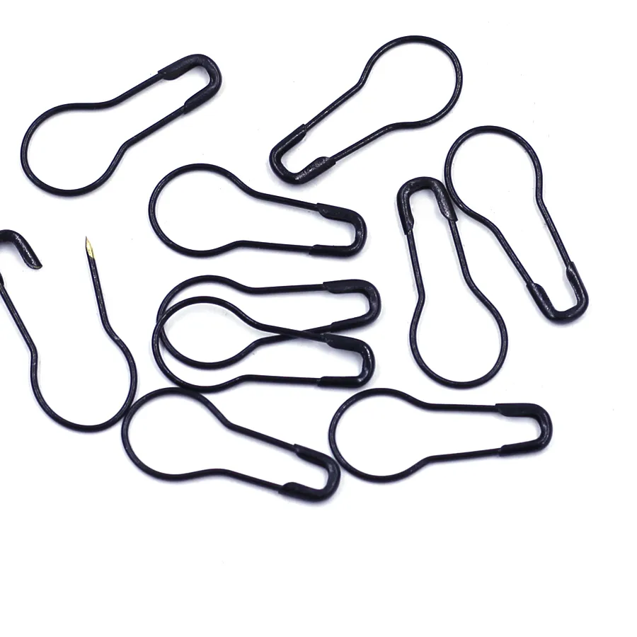Authentic Safety Pins Brooches Black Bulb gourd Flask Shape Jewelry DIY Findings 21x9mm