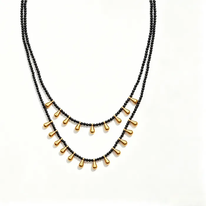 Authentic The Obsidian Veil: 24K Gold Plated Double-Layer Sacred Bead Talisman