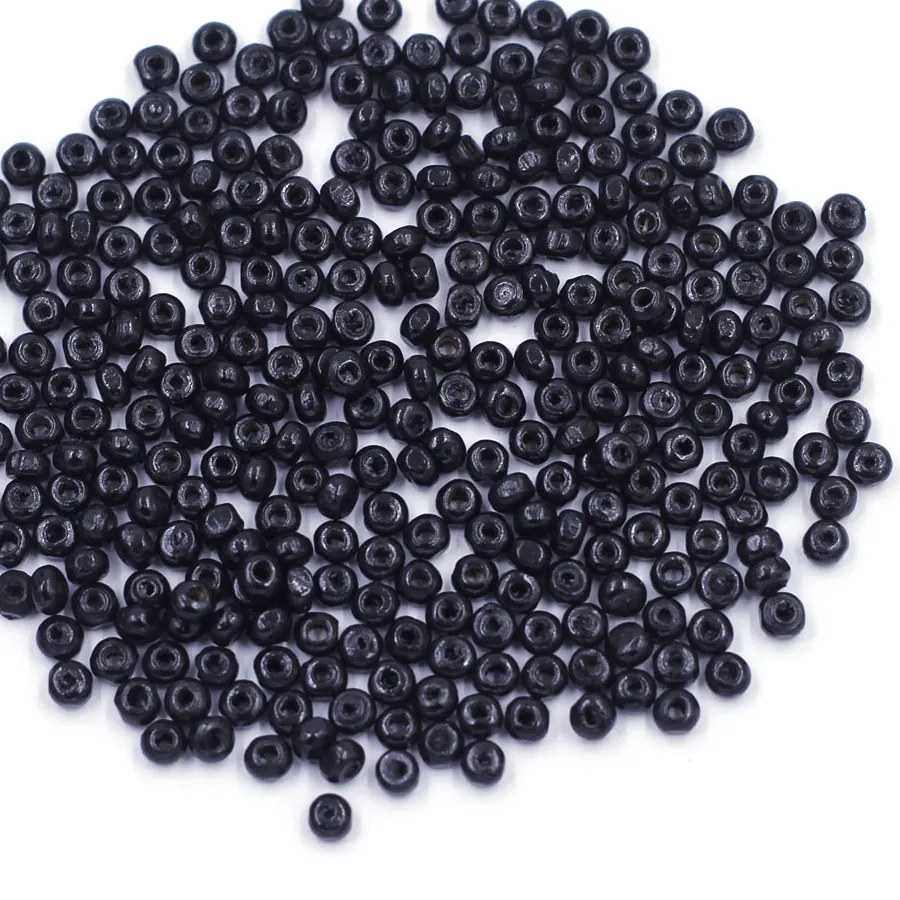 Authentic 50000Pcs Spacer Beads Round Black Wood Charms Small Hole 4mm(1/8")