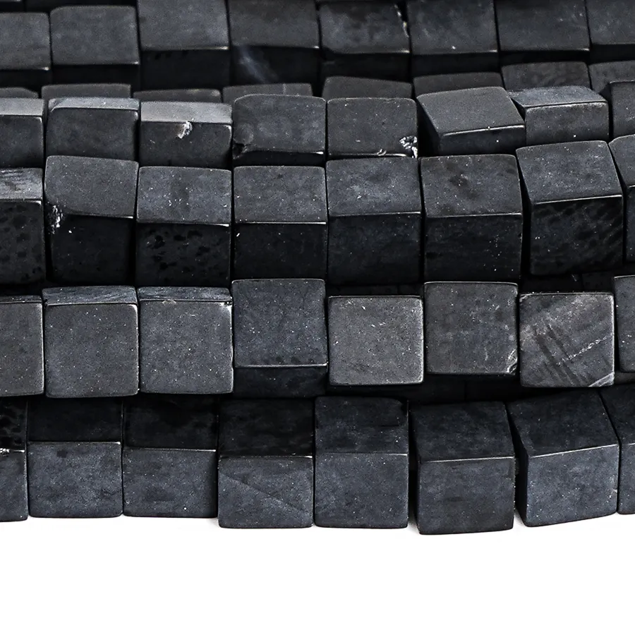 Authentic Midnight Veil Onyx Cube Talisman – 4mm Matte Black Square Spacer Beads for Sacred DIY Jewelry