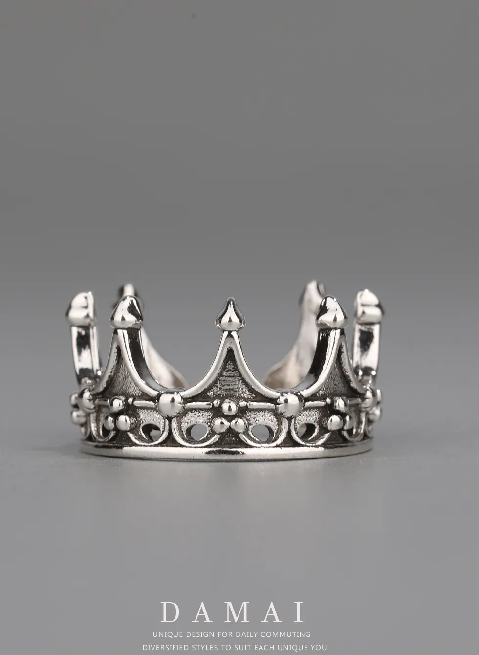 Authentic Sovereign of the Shadow Realm - Antique Gothic Crown Sigil Ring