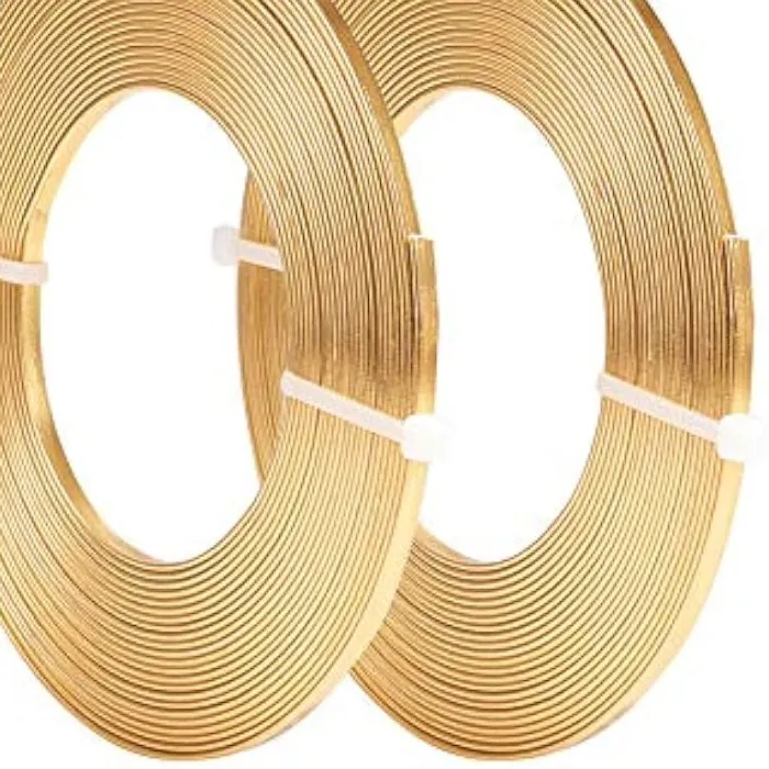 Authentic 32 Feet 2 Rolls 3mm Wide Flat Jewelry Craft Wire 18 Gauge Aluminum Wire for Bezel, Sculpting, Armature,Jewelry Making