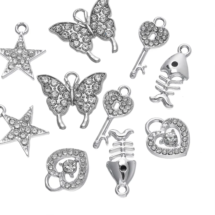 Authentic Celestial Metamorphosis Crystal Charms - Alchemical Rhinestone Butterfly and Star Talismans