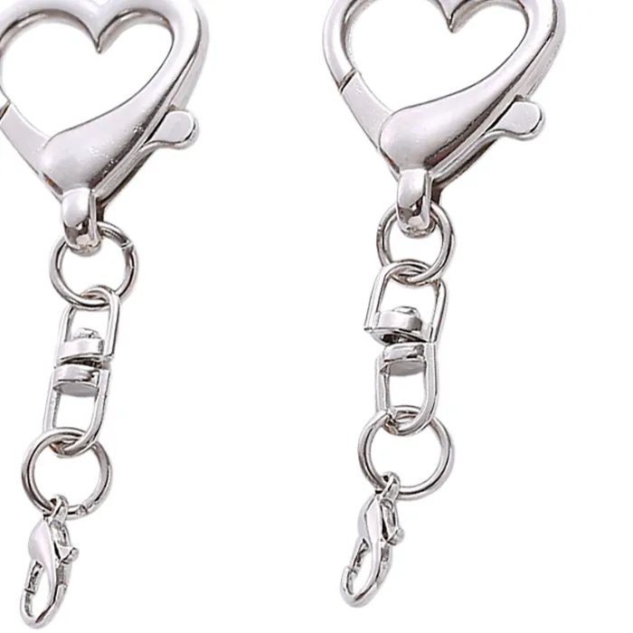 Authentic 10/20/50Pcs Unique Heart Keyring Pendant Heart Shaped Clasp For DIY Projects