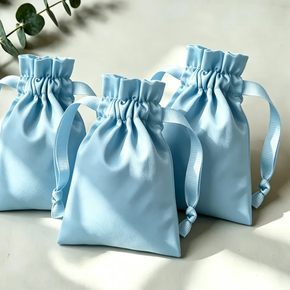 Authentic 10Pcs Silk Satin Jewelry Packaging Pouches Drawstring Storage Bags for All Kinds of Mini Jewelry Boutique Packing
