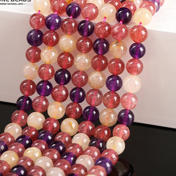 Authentic Wholesale 6 8 10mm Natural Mixted Quartz Beads Smooth Colorful Crystal Loose Spacer For Jewelry Making Diy Necklace Bracelet