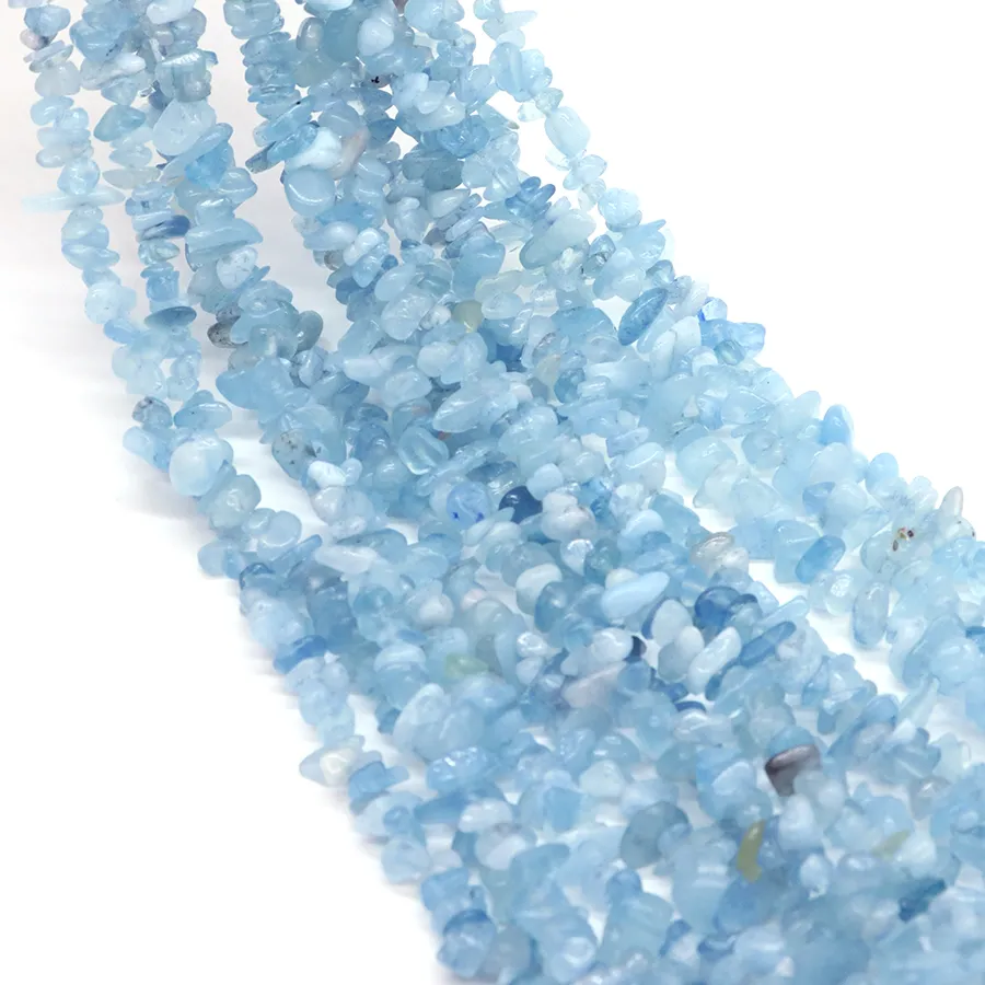 Authentic Natural Crystals Aquamarine Freeform Chip Stones Beads DIY Necklace Bracelet Charm Gem Jewelry Making Accessory For Holiday