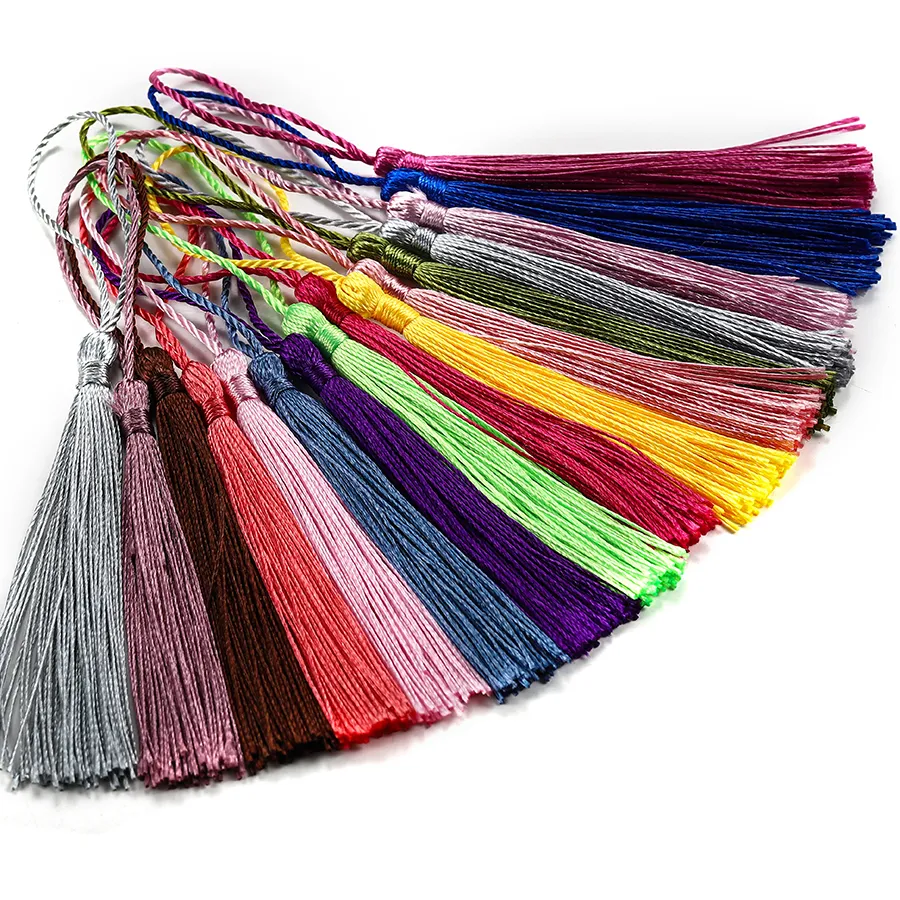 Authentic 30Pcs 70mm Hanging Rope Silk Tassel Fringe For DIY Key Chain Earring Hooks Pendant Jewelry Making Finding Supplies Accessories