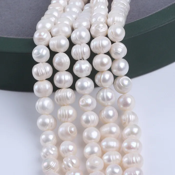 Authentic Wholesale of 18"11-12mm Natural Pearl Punch Near Round Bead DIY Handmade Jewelry Accessories 925 Sterling Silver