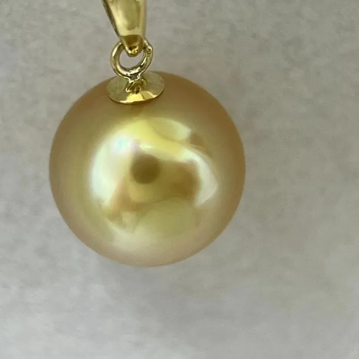 Authentic Natural Basic Entry-level 11-12mm Gold Pearl Pendant