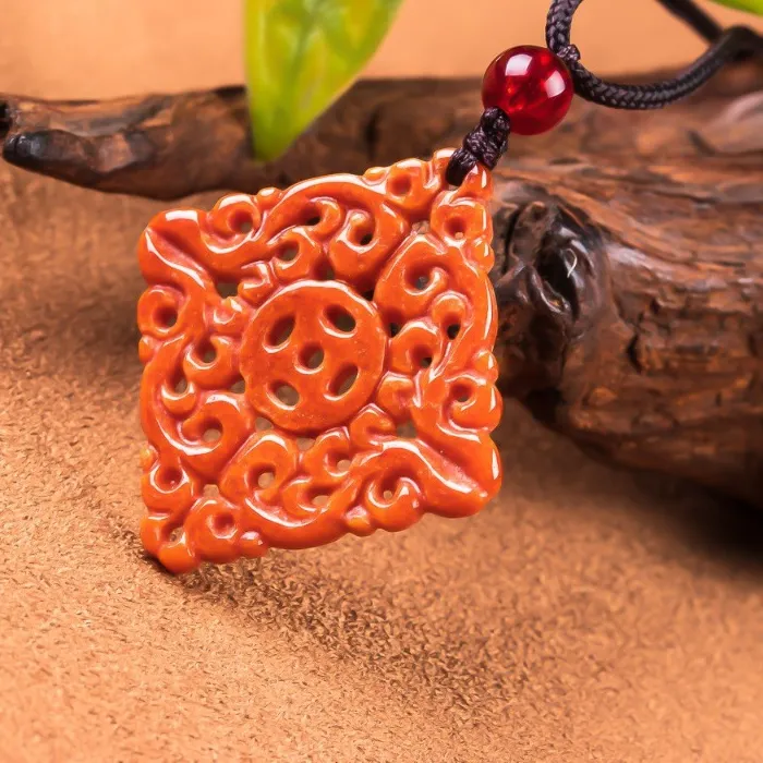 Authentic Natural Red Emerald Chinese Jieshou Character Pendant Accessories Real Jewelry Amulet Luxury Best Selling Charm Gifts