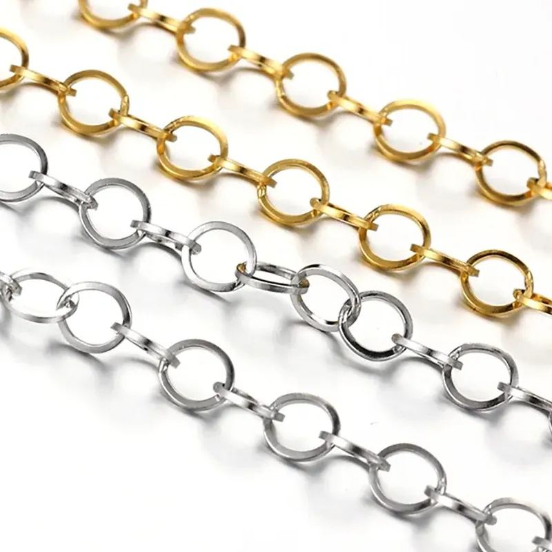 Authentic 2m/lot Polishing O-Ring Chain for Necklace DIY Jewelry Making Findings Handmade Supplies