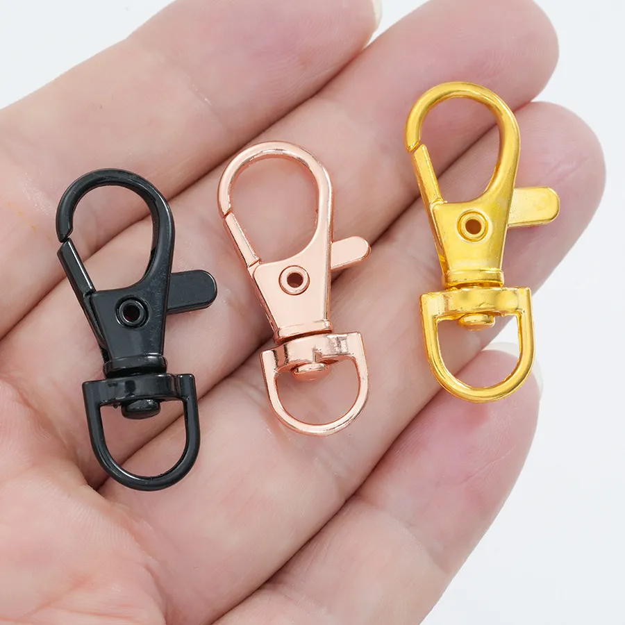 Authentic 10pcs 13x35cm Metal Rotating Keychain Keyrings Lobster Clasps Buckle Hook Key Ring Key Chains Accessories Jewelry Making