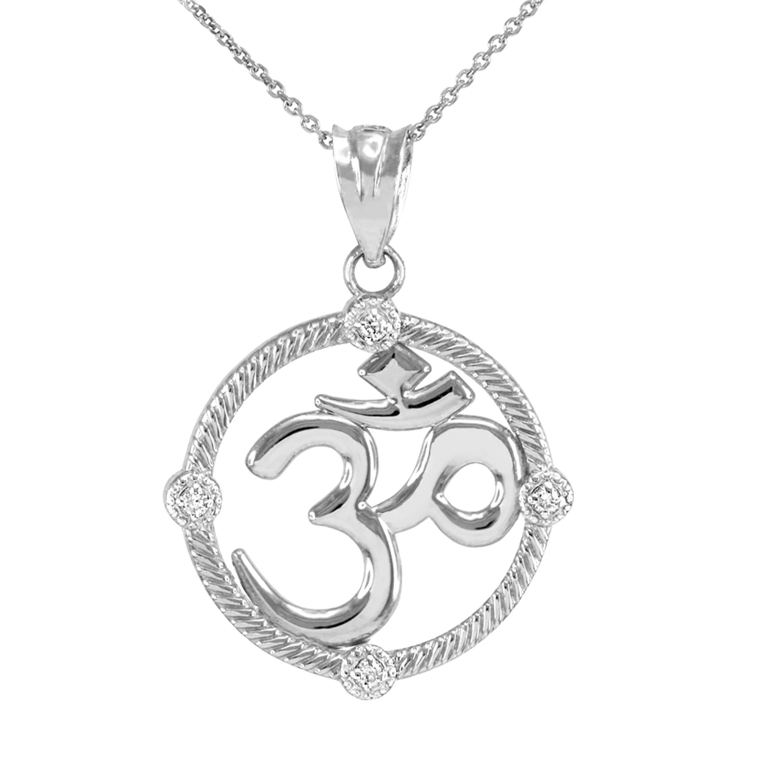 Authentic Sacred Sound Roped Circle Om Talisman Pendant Necklace