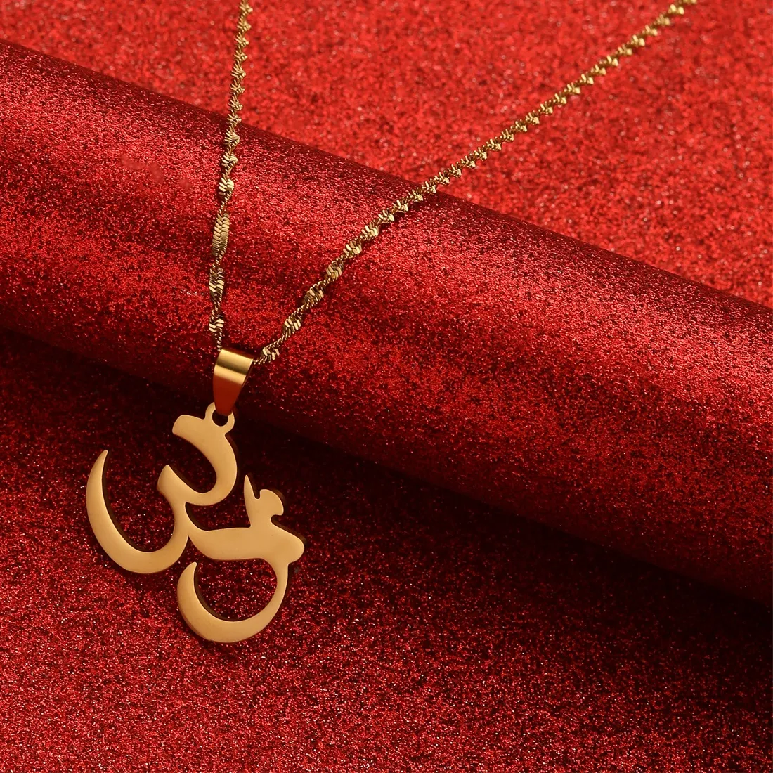 Authentic India Yoga Necklace Pendant Men OHM Hindu Buddhist AUM OM Hinduism Metal Chain Jewelry