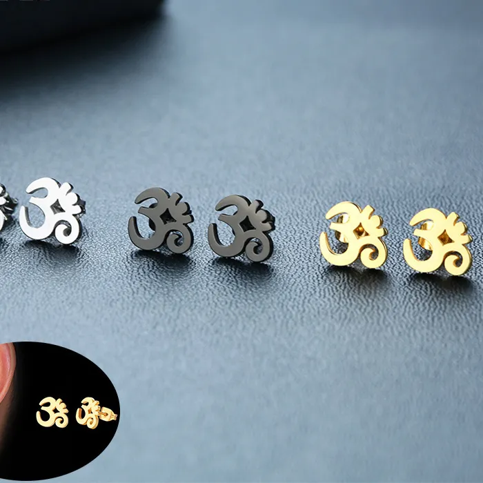 Authentic Eternal Ankh & Aum Fusion Studs – Sacred Gold‑Plated Balance Earrings