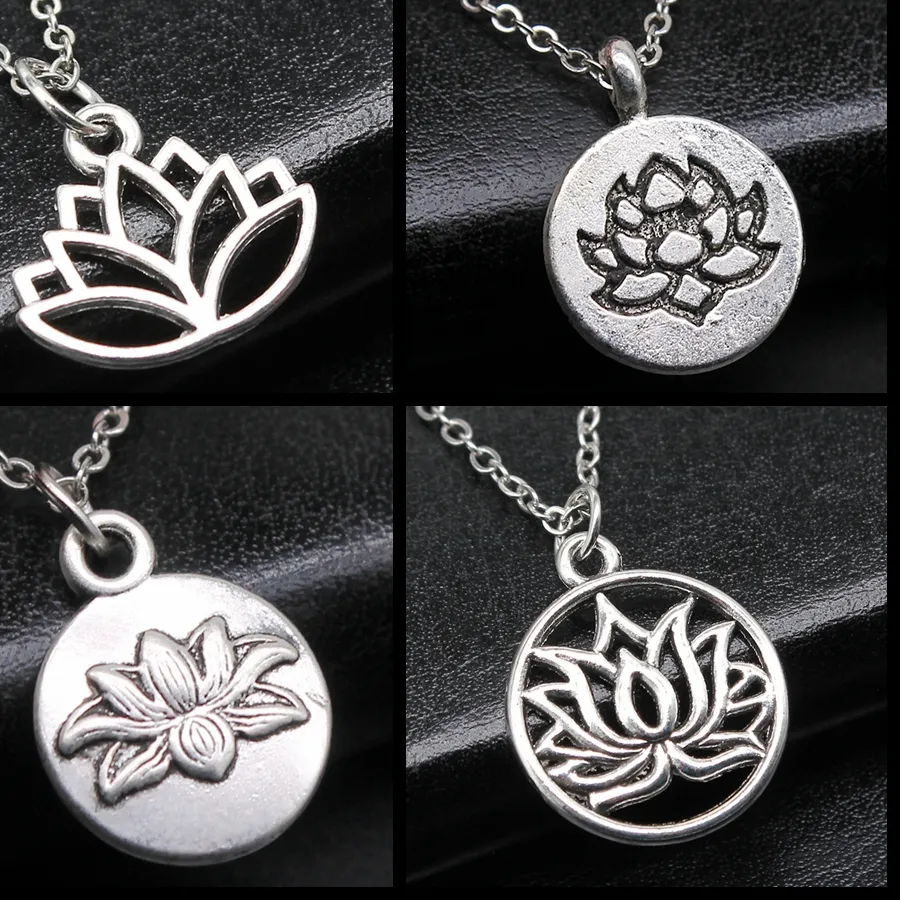 Authentic Creativity Retro Exquisite Fashion Party Jewelry Accessories Gift Lotus Flower Buddhist Yoga Pendant Necklace