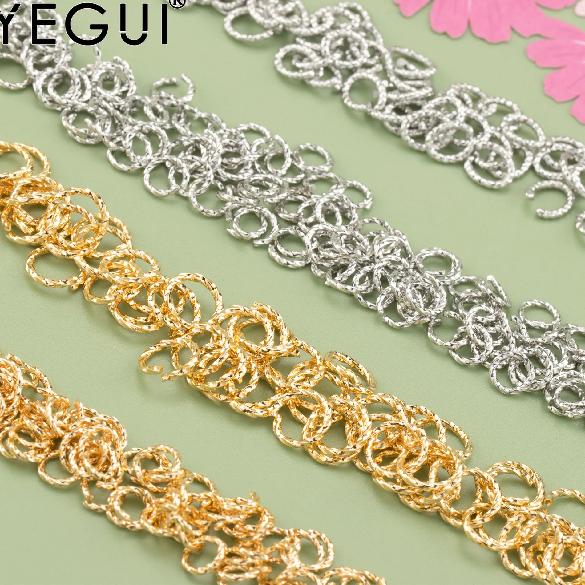 Authentic YEGUI M603,jewelry accessories,nickel free,18k gold rhodium plated,0.3 microns,jump ring,jewelry making,diy earring necklace