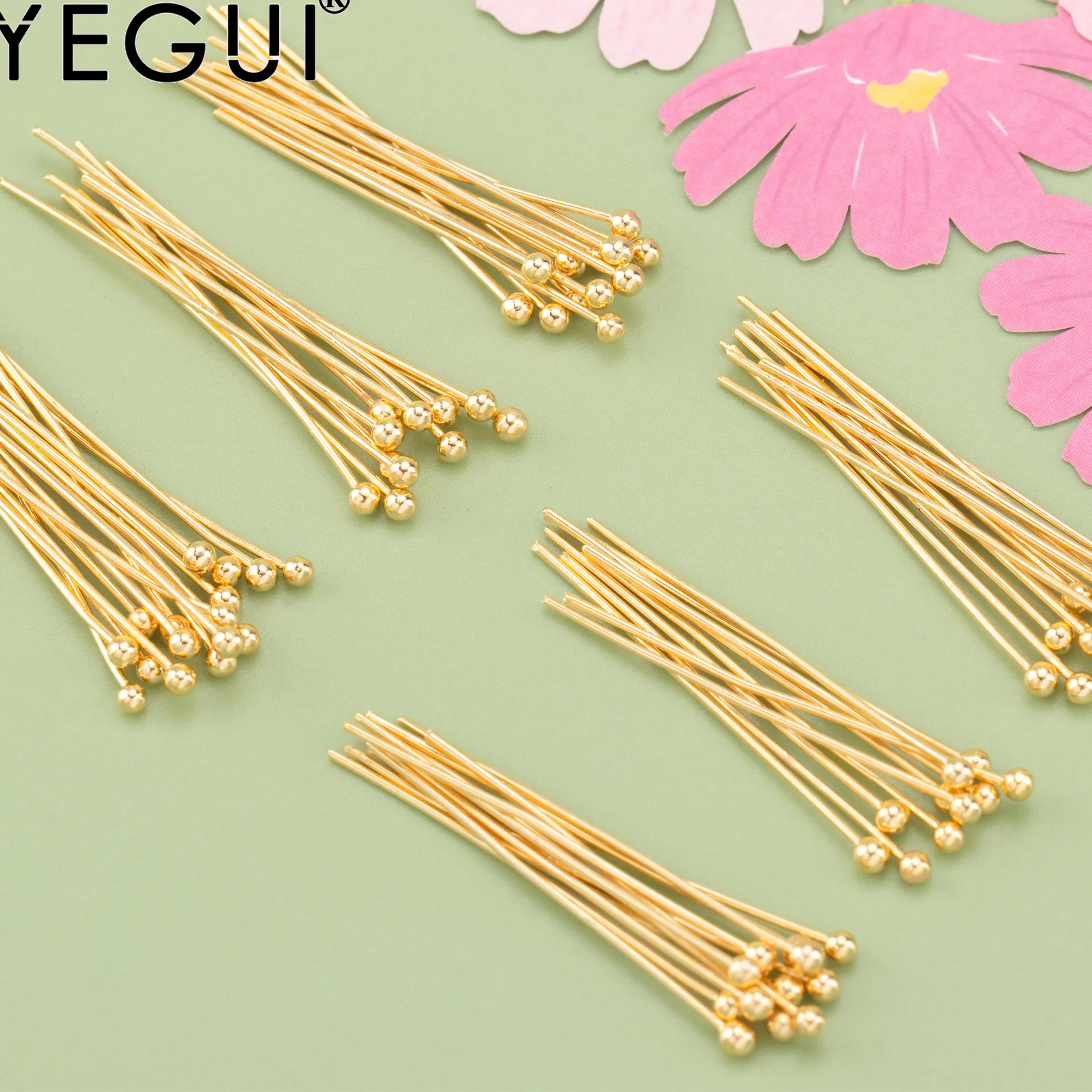 Authentic YEGUI M510,jewelry accessories,18k gold plated,0.3 microns,needle,nickel free, metal,diy jewelry,jewelry making,25g/lot