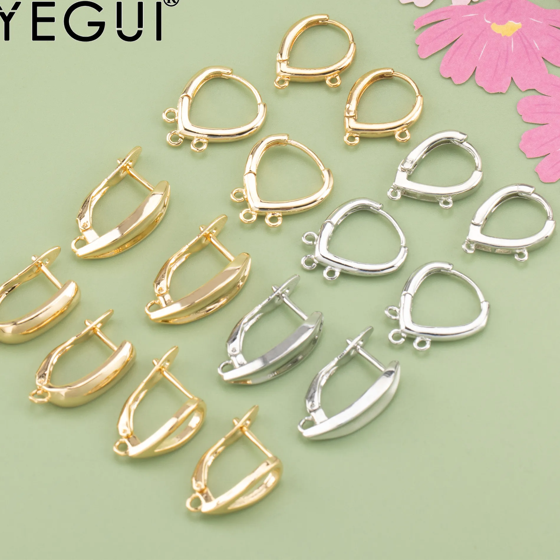 Authentic YEGUI M818,jewelry accessories,18k gold plated,0.3 microns, lobster clasp hooks,necklace bracelet,jewelry making,20pcs/lot