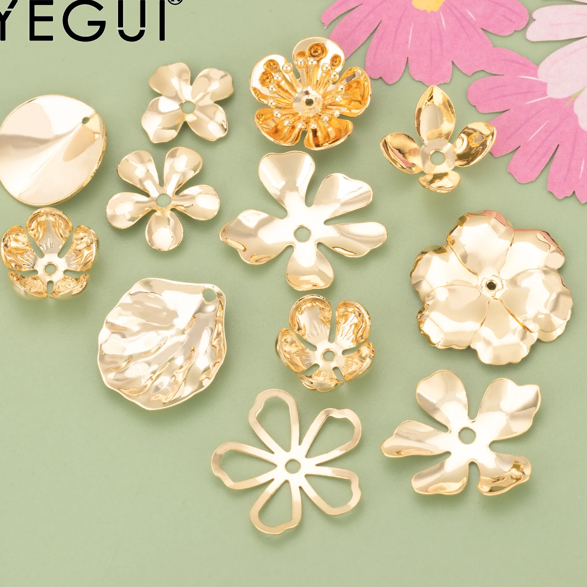 Authentic Celestial Catalyst Charms - Radiant 18k Gold-Plated Sacred Geometry Components