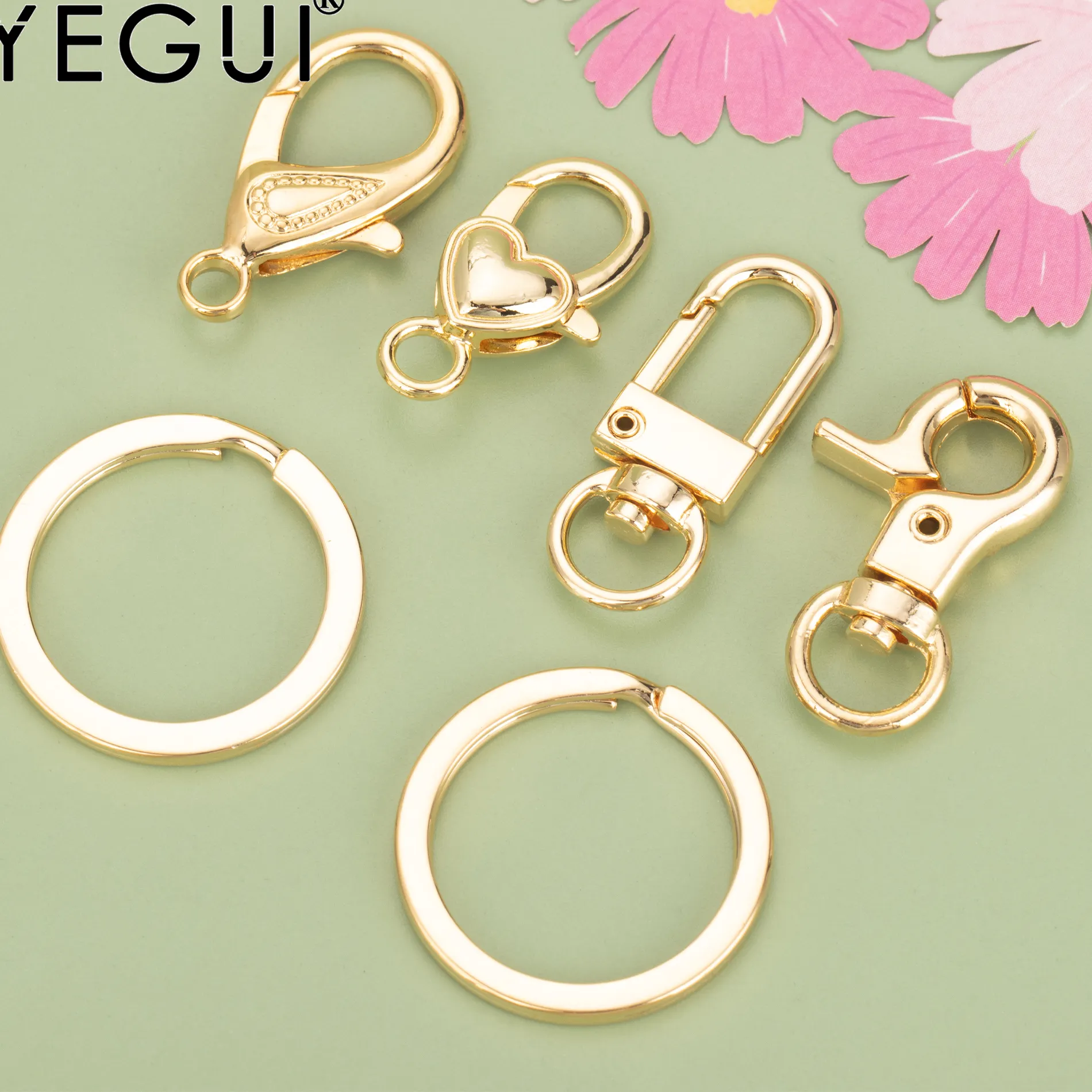 Authentic YEGUI M817,jewelry accessories,18k gold plated,0.3 microns, lobster clasp hooks,necklace bracelet,jewelry making,10pcs/lot