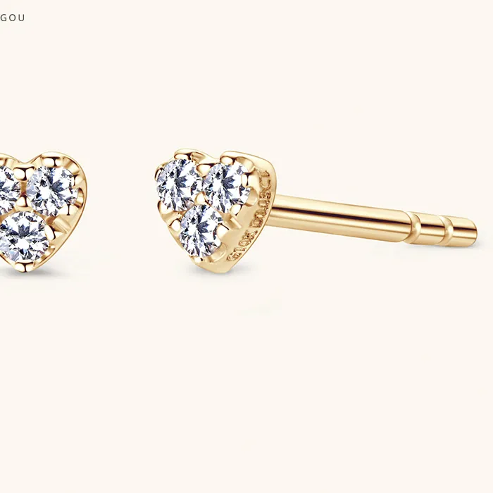 Authentic Eternal Devotion Heart Talisman - 10k Gold Moissanite Sacred Love Earrings
