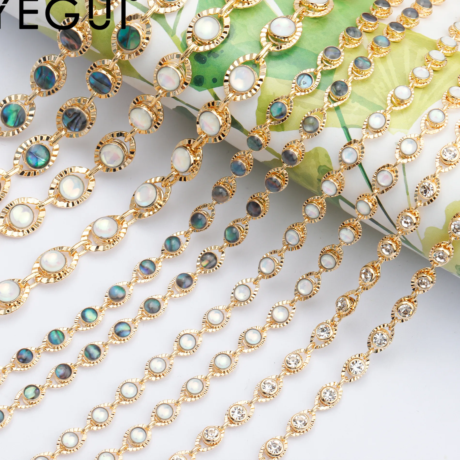 Authentic YEGUI C102,jewelry accessories,18k gold plated,0.3 microns,chain,zircon,handmade,jewelry making,diy bracelet necklace,50cm/lot