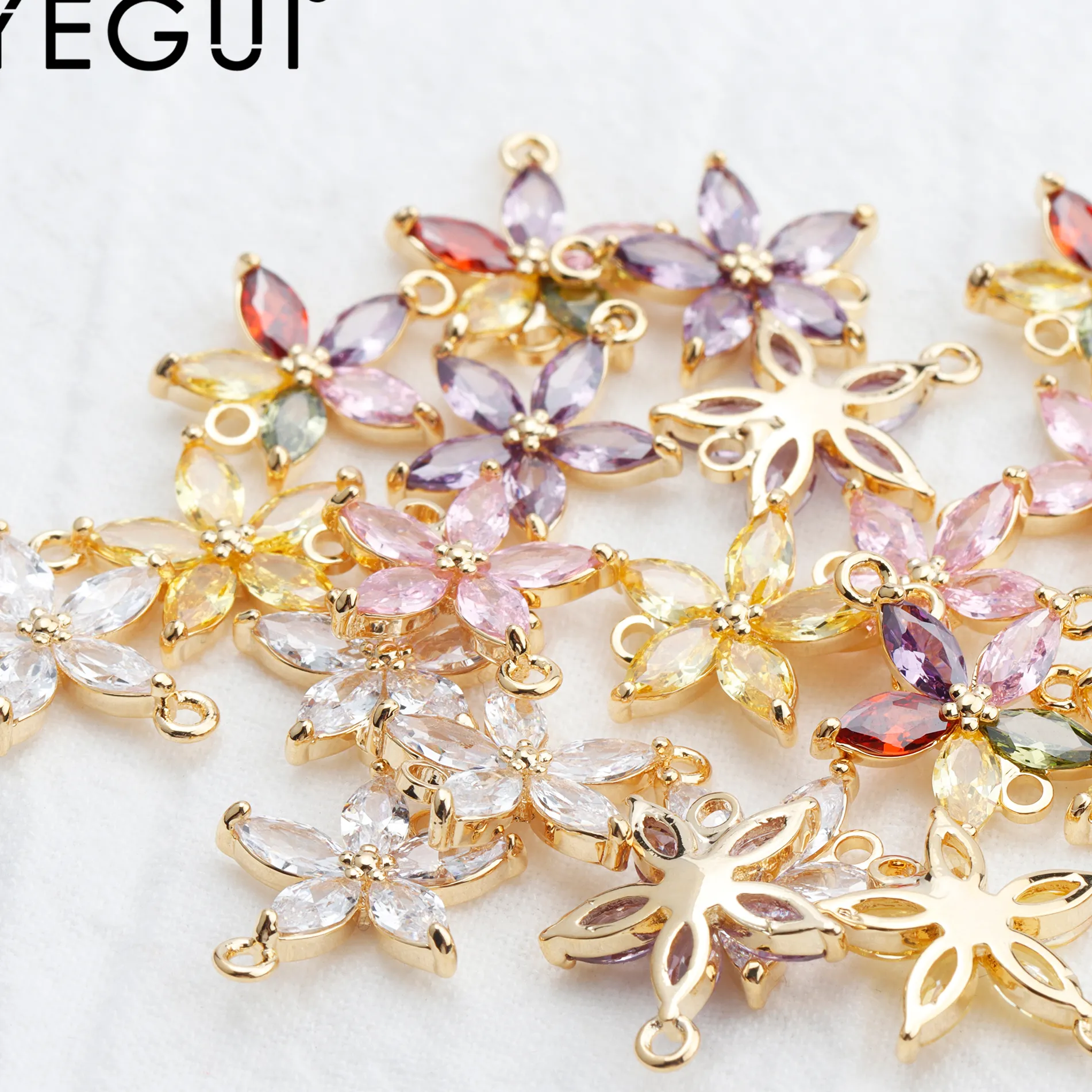 Authentic YEGUI M780,jewelry accessories,18k gold plated,0.3 microns,diy zircon pendants,hand made,diy earrings,jewelry making,10pcs/lot