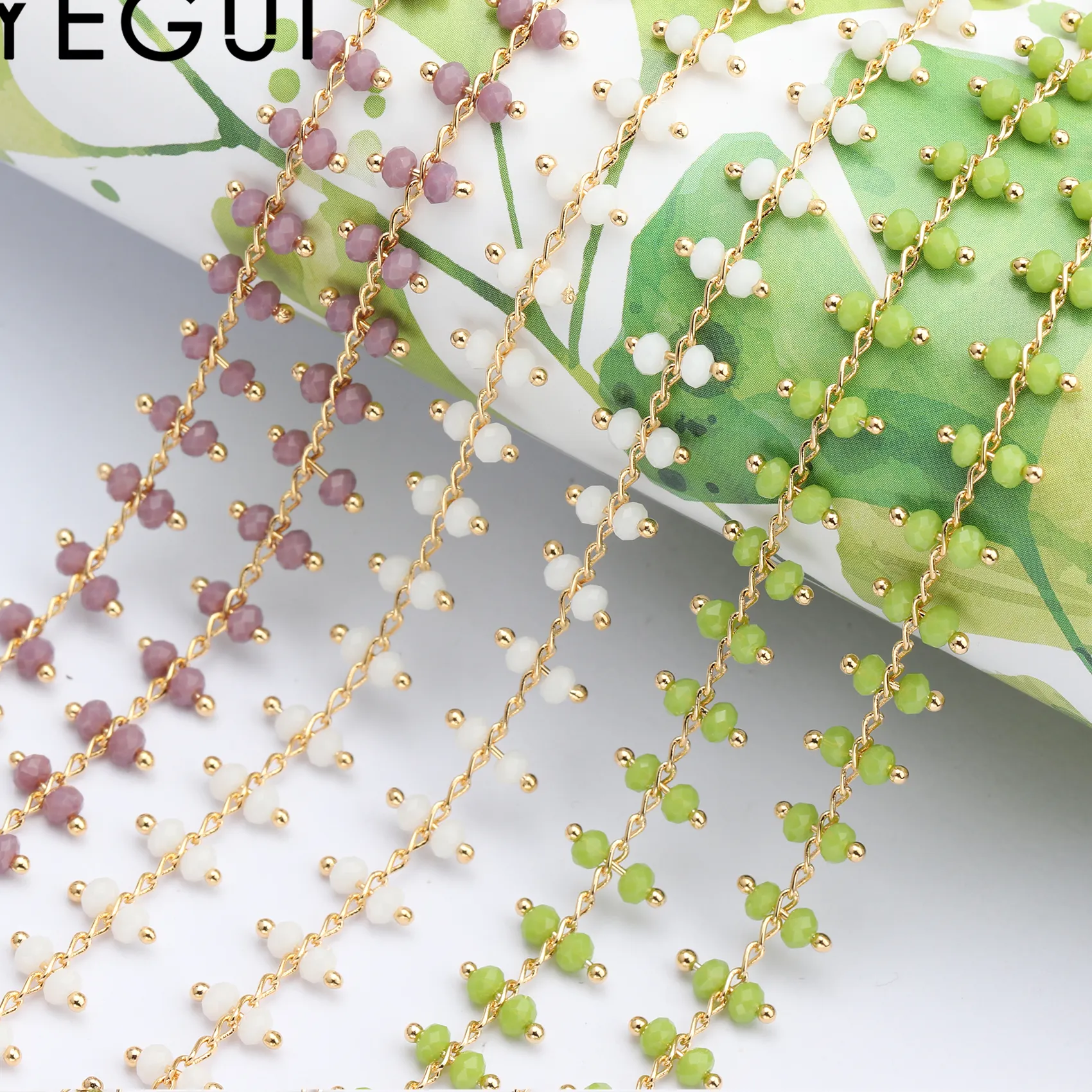 Authentic YEGUI C49,jewelry accessories,diy bead chain,18k gold plated,0.3 microns,necklace for women,jewelry making,diy necklace,1m/lot