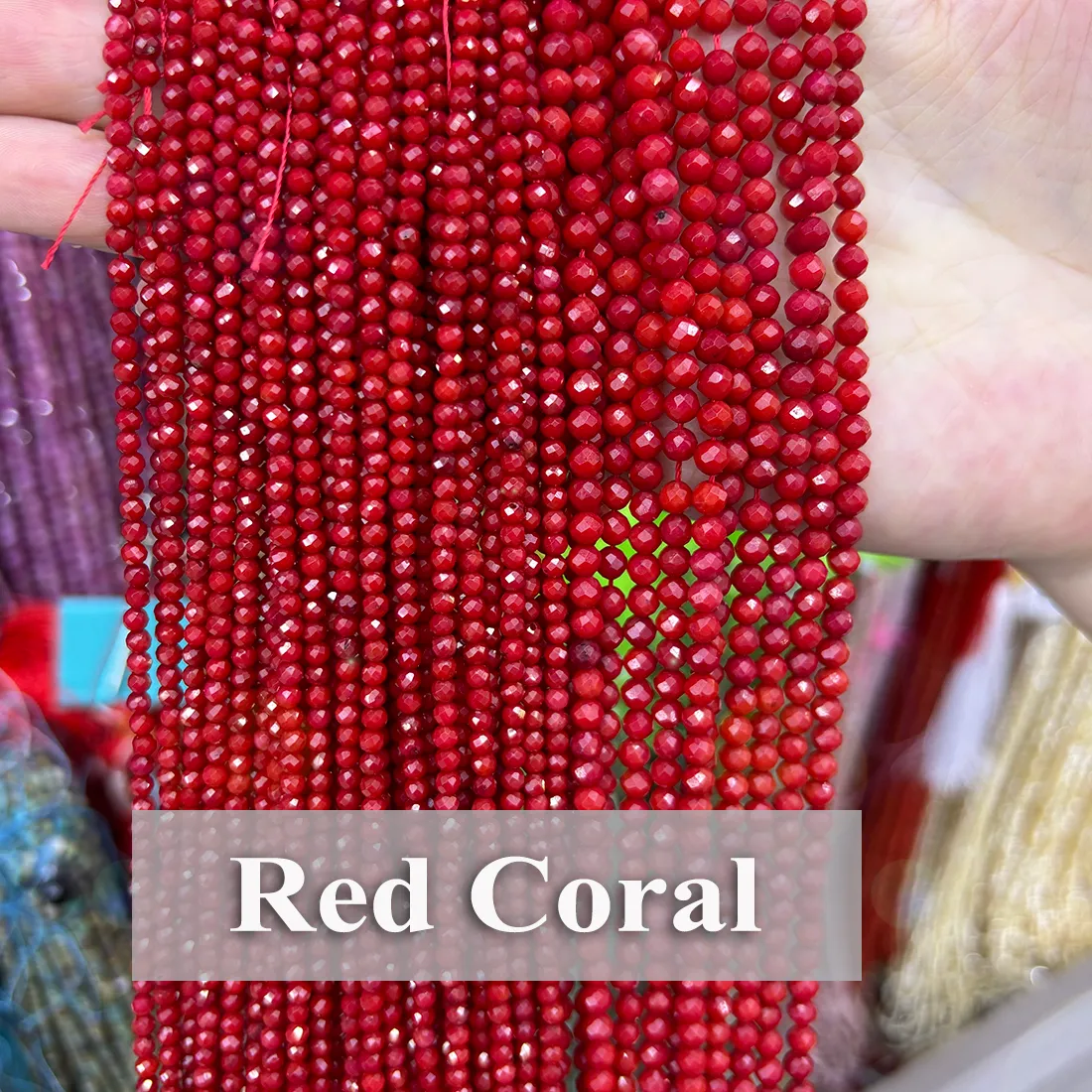 Authentic Sacred Crimson Tide - Natural Red Coral Faceted Bead Talisman