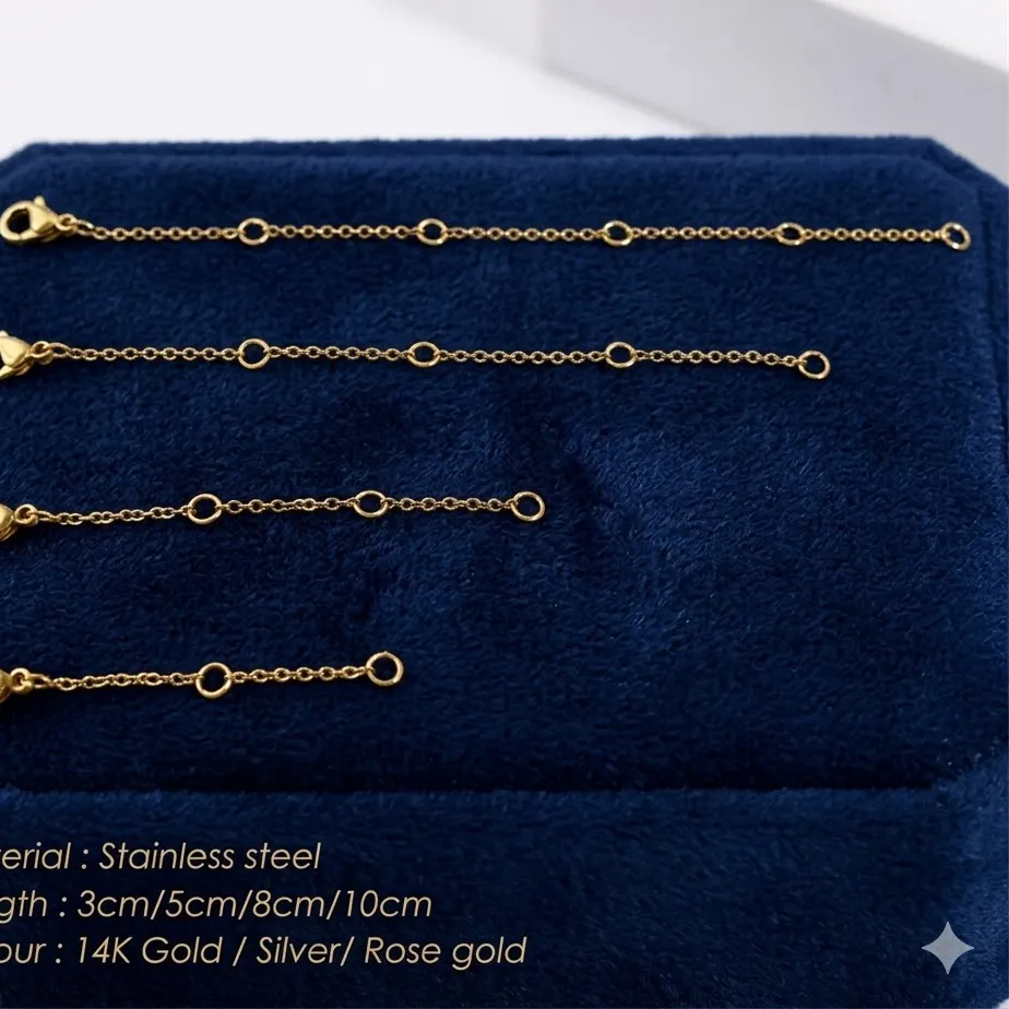 Authentic St-Delan 3/5/8/10CM Jump Rings Extended Tail Chain Stainless Steel Lobster Clasps Connector for Bracelet Necklace Jewelry