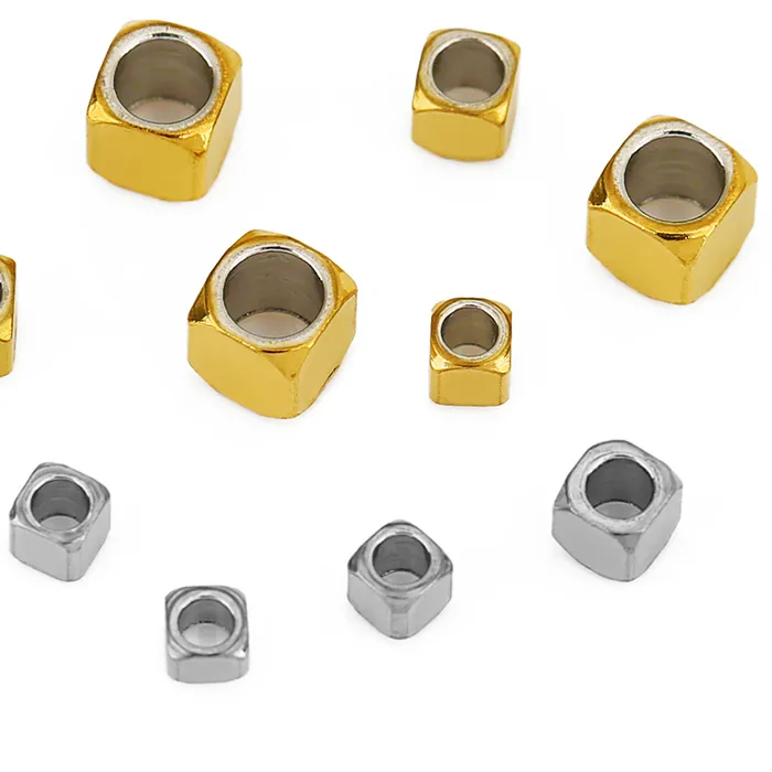 Authentic 50pcs PVD Never Fade Stainless Steel Spacer Beads 2 3 4 mm Big Large Hole Beads Bulk For Bracelets Necklace Jewelry Accessories