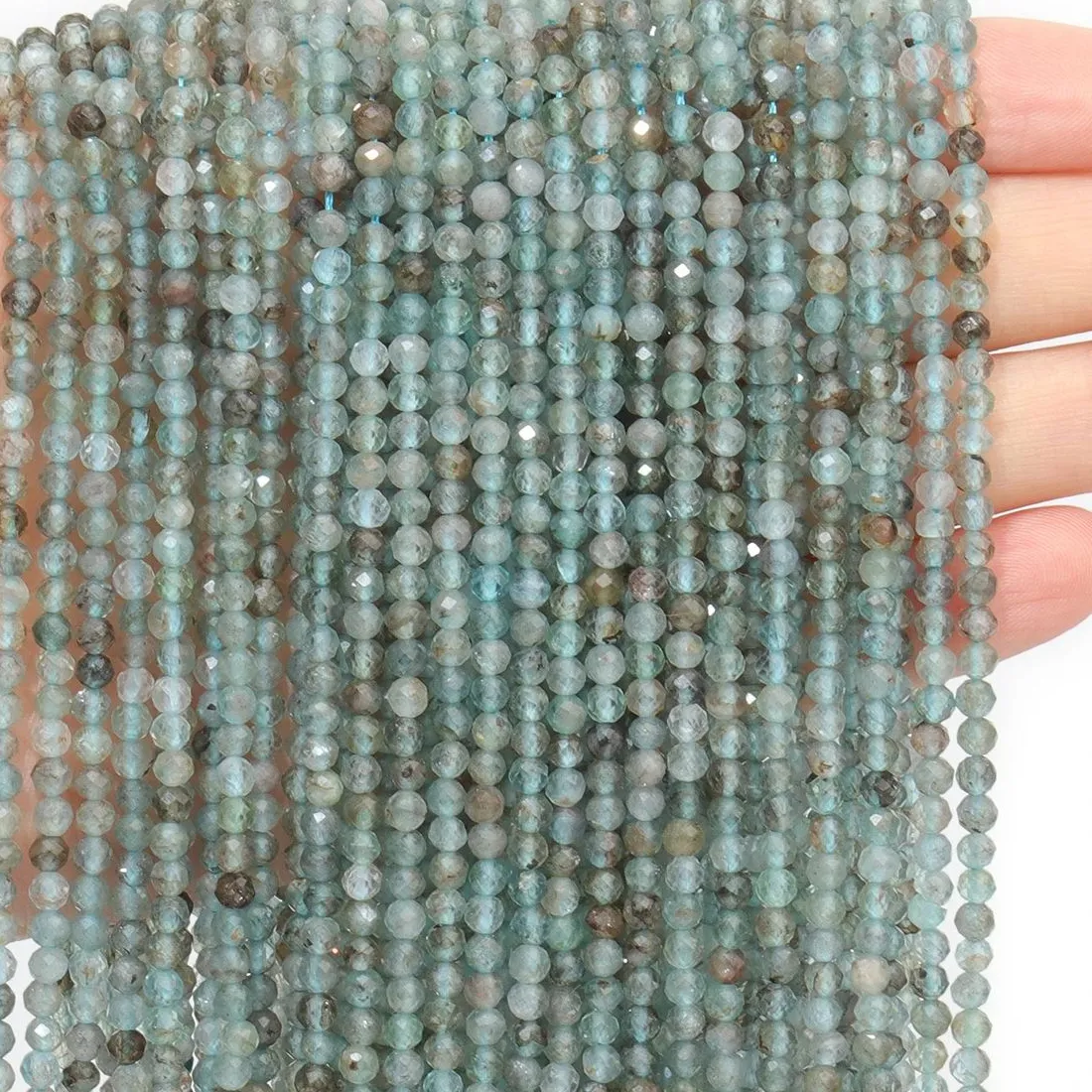Authentic Natural AA Kyanite 2 3 4mm Tiny Gem Faceted Stone Beads 15" Strand For DIY Bracelets Necklaces Jewelry Making Accessories