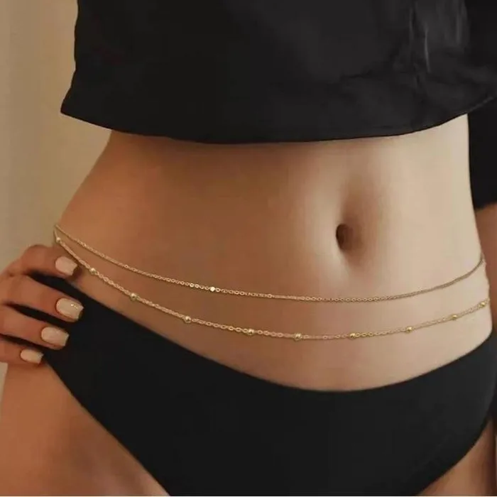Authentic Waist Chain For Women Waterproof 1/2/3 Layers Belly Chains Beach Bikini Waist Body Chain Jewelry Elegance Versatile Acessories